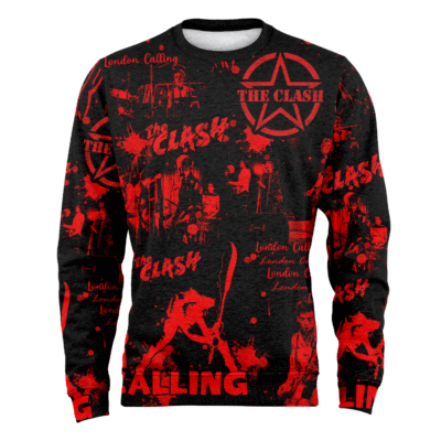 Calling London (Red in Black) Fleece Sweatshirt